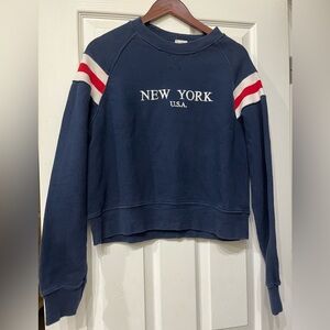 Women's Navy Blue New York USA Crew Neck Sweater